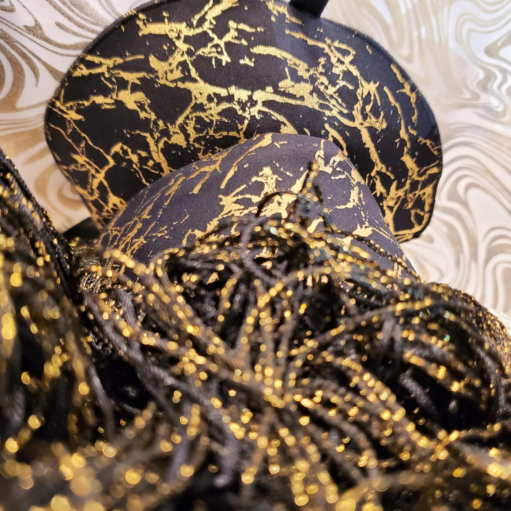 Black & Gold Marble Chainette Fringe Kerrylettes